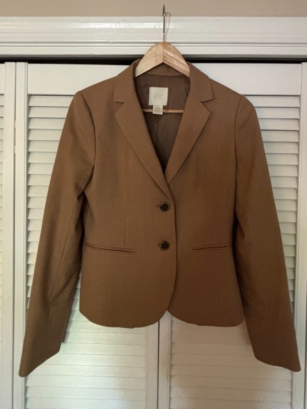 J.Crew Super 120s Wool Blazer – Camel Brown – Size 4 Tall